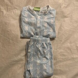 Blue Bunny Print Kids Pajamas